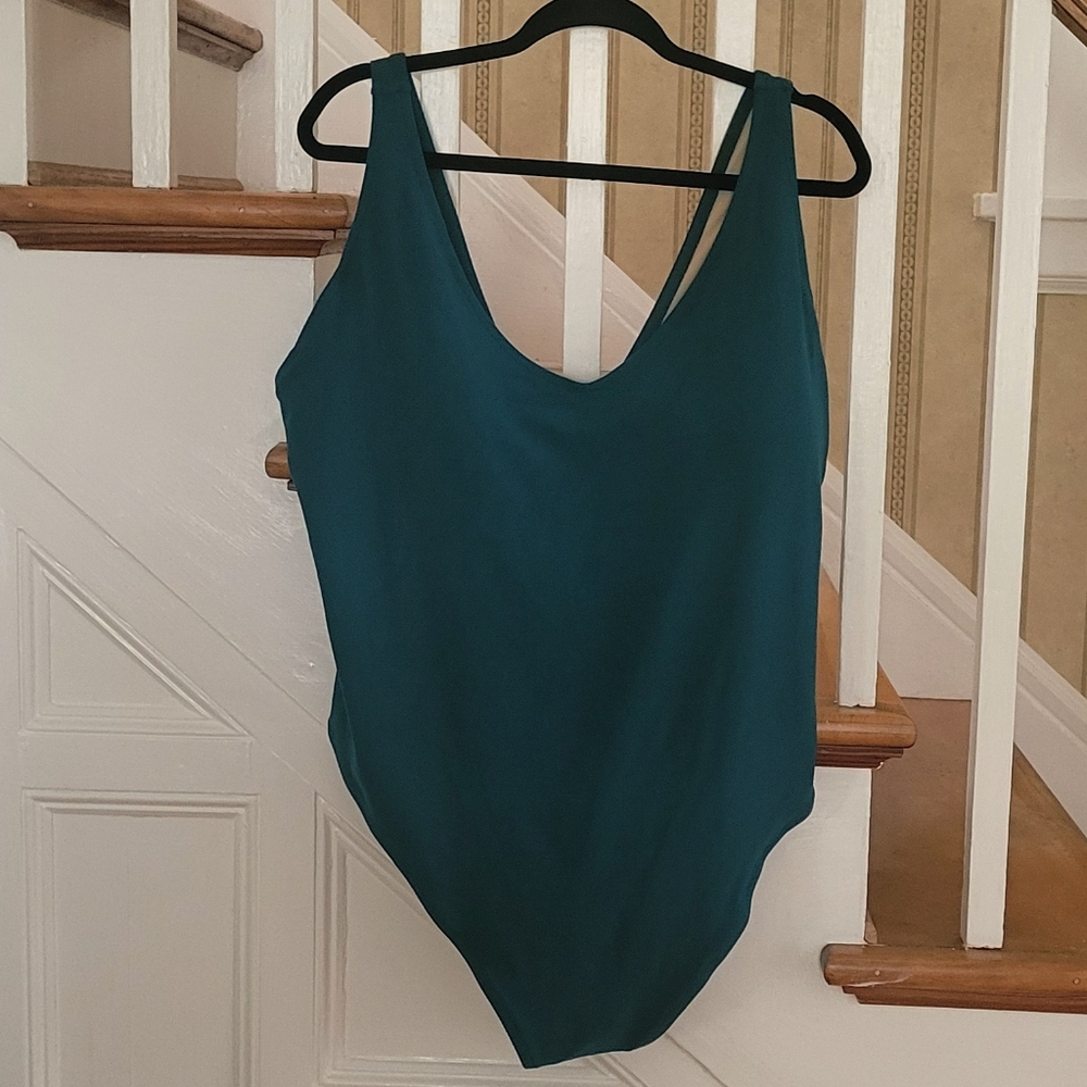 OLD NAVY Green Terry One Piece V-Neck Bathing Suit Plus Size 3X